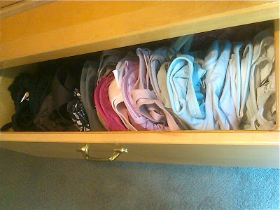 Don't store your bras like this! All the moulded cups are squished flat!