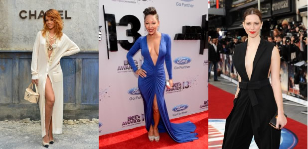 Rihanna, Meagan Good and Rebecca Hall, from left to right.