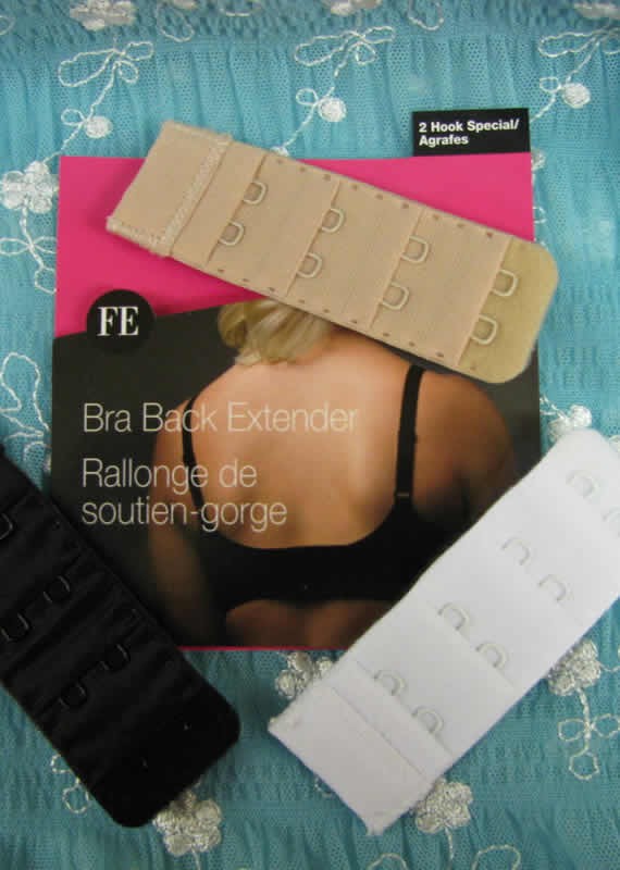 A temporary solution if your bra doesn't fit - a bra back extender. 