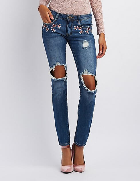 Embroidered denim will be a huge hit. Via Charlotte Russe